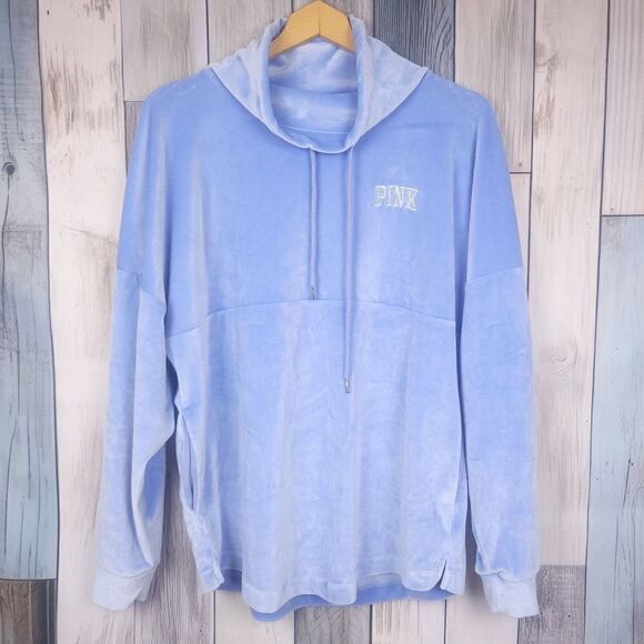 Pink Victoria's Secret Light Purple Velure   High Neck Sweatshirt Size Small - Picture 1 of 5